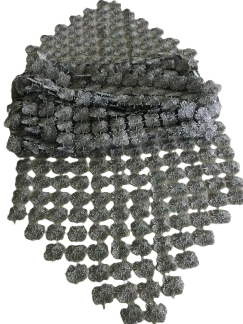 Valea Home Table Runner 12 x 72 Inch Glitter Clover Silver Grey